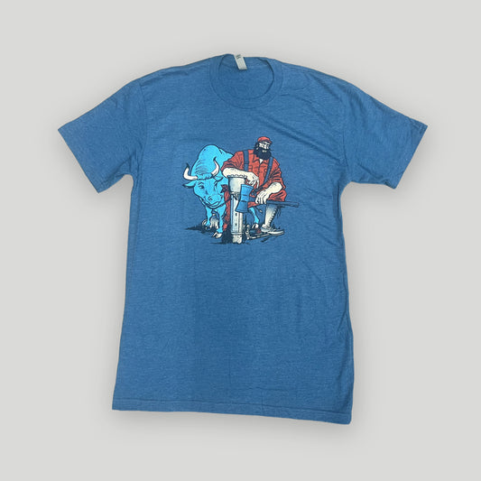 ANMN Paul & Babe Tee - Heather Cool Blue