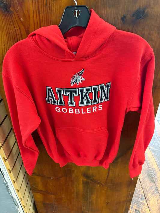 Aitkin Gobbler Youth Red Stitch Hoodie