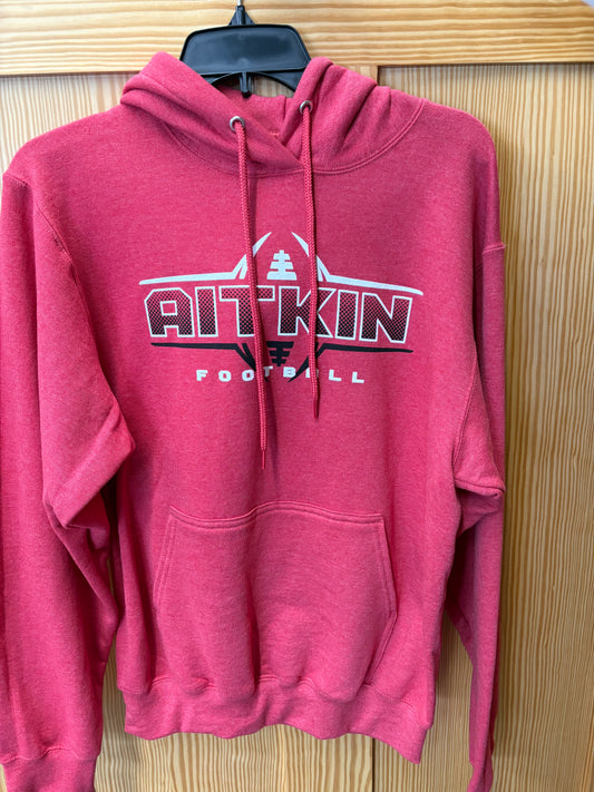 Aitkin Football Heather Red Hoodie Port & Company