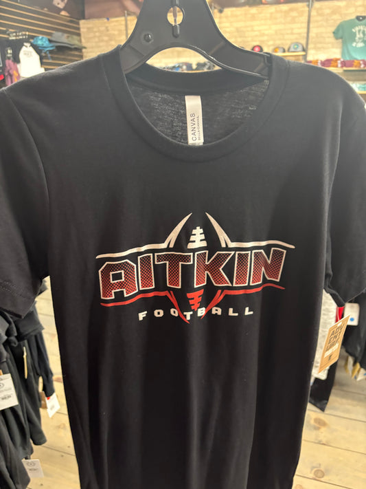 Aitkin Football Black Tee Bella + Canvas