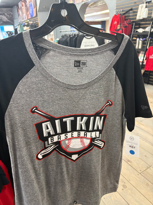 Aitkin Baseball Grey/Black Reglon Tee