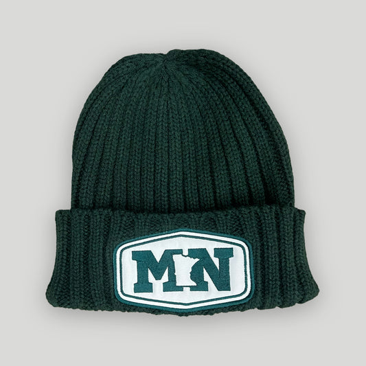 ANMN Cable Knit Cuff Beanie - Dark Green