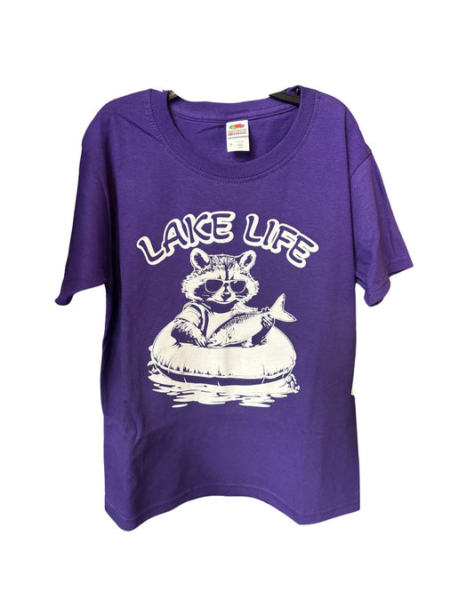 ANMN| Racoon Purple Youth Fruit of the Loom Tee