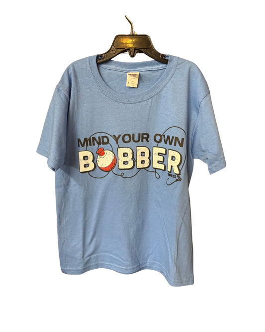 AMNM| Mind Your Own Bobber Youth Light Blue tee