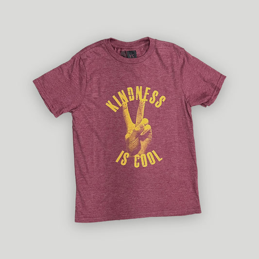 ANMN Kindness is Cool Youth Tee - Heather Cardinal