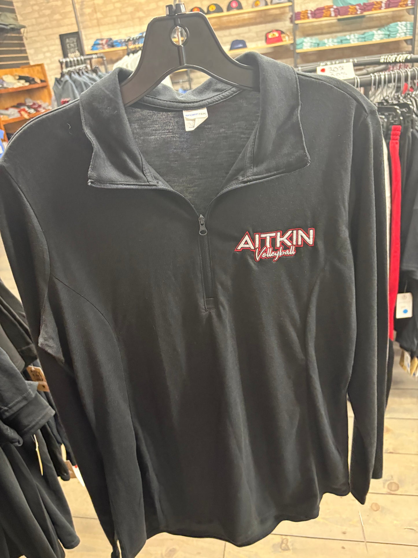 Aitkin Volleyball 1/4 Zip Black Sport-Tek
