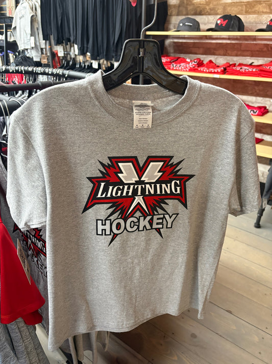 Lightning Hockey Grey Youth Tee Gildan