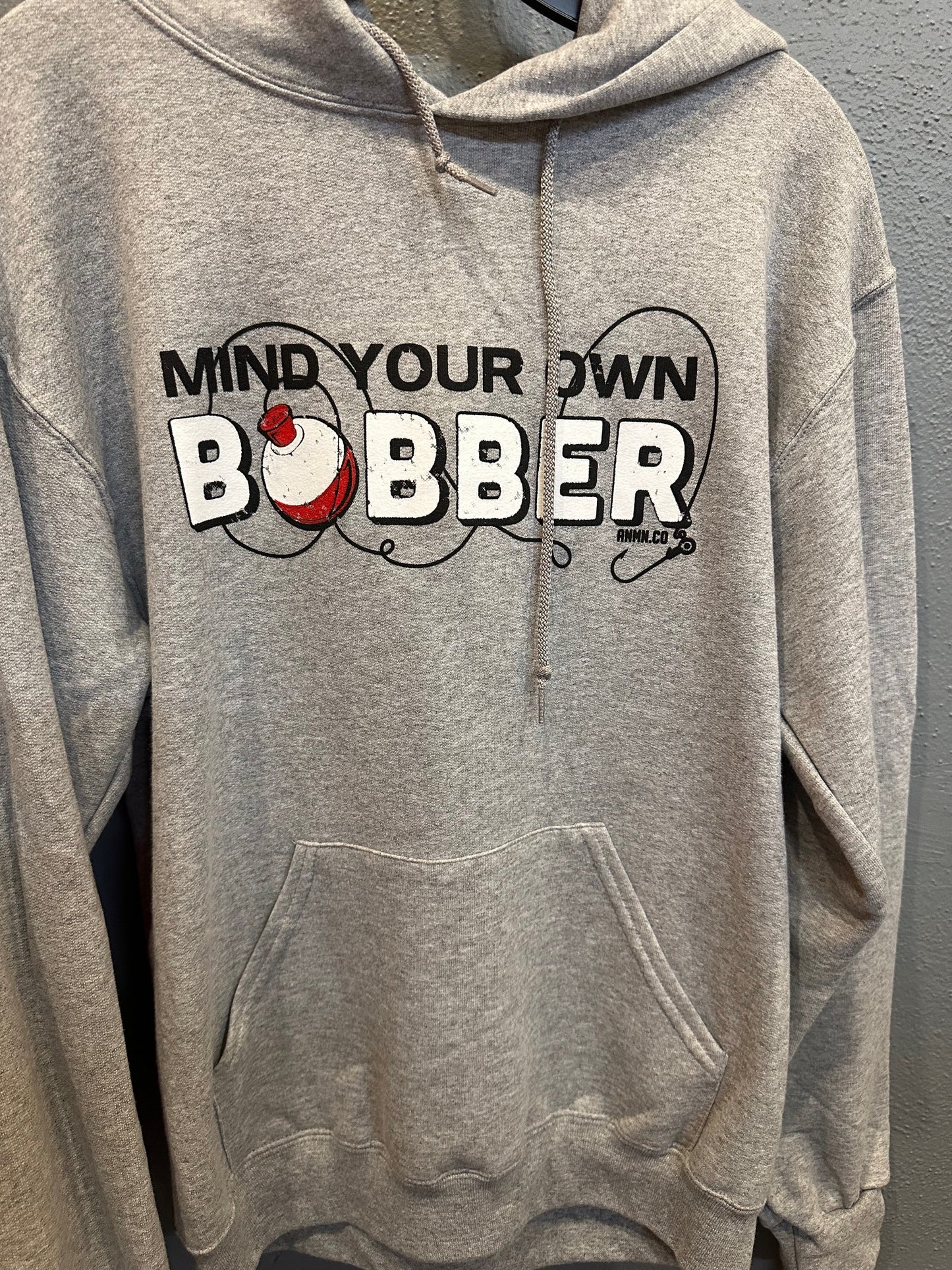 ANMN| Mind Your Own Bobber Heather Grey Hoodie