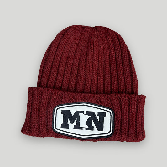 ANMN Sustainable Cable Knit Beanie - Burgundy