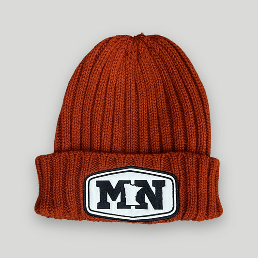 ANMN Sustainable Cable Knit Cuff Beanie - Rusty